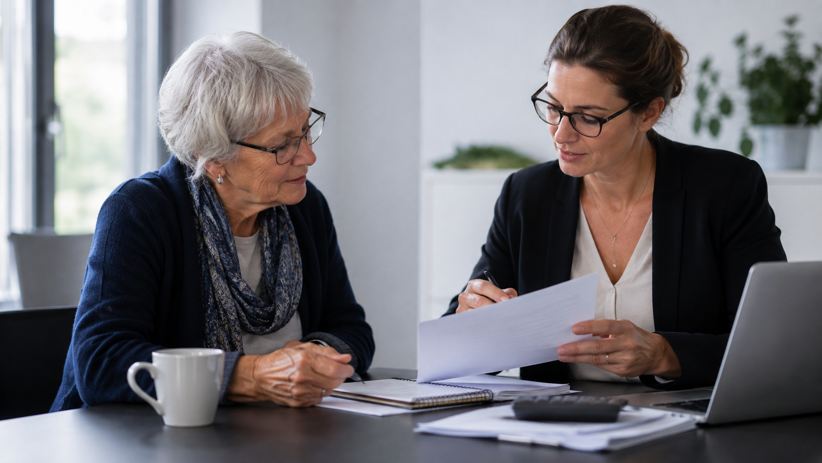 AI-genereret møde pensionist rådgiver